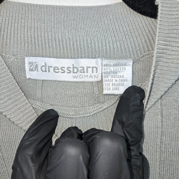 Green-Grey/Gray Mock Neck T-Shirt Sweater – Size 2X | Classy & Elegant Workwear - Picture 3 of 3